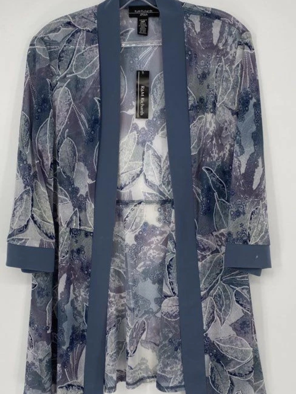R&M Richards Blue Two-Piece Dress Set w/ Jacket 14- Petite' & Rem Necklace - Picture 15 of 15